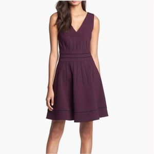 DVF Georgette fit & flare dress in purple